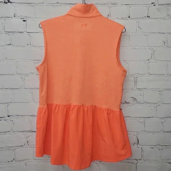Under Armour Peplum Sleeveless Golf Pro Shirt Orange Womens Size M - Picture 7 of 7